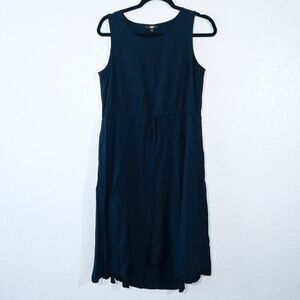 uniqlo a line linen dress Alana Cotton Slip Mini Dress - Blue White main image 1